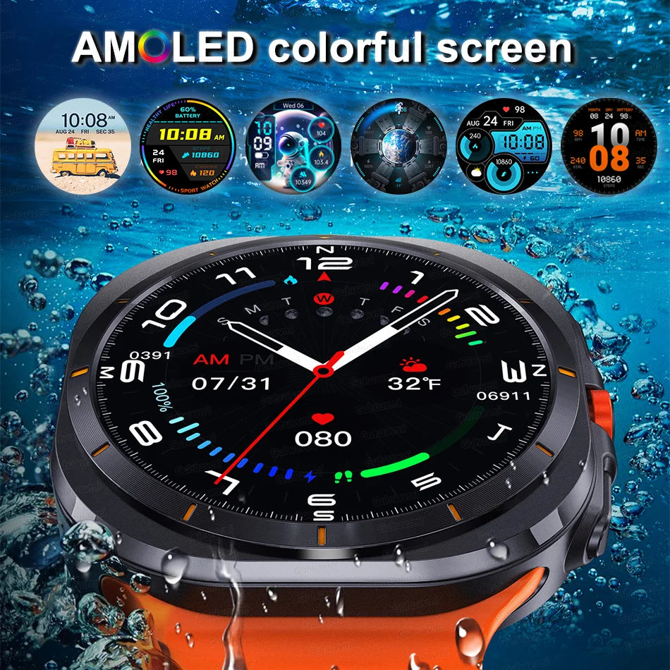 2025New Galaxy Watch 7 Ultra Smart Watch Men 32GB Memory GPS NFC AMOLED Screen Fitness Tracker Health Smartwatches For Samsung