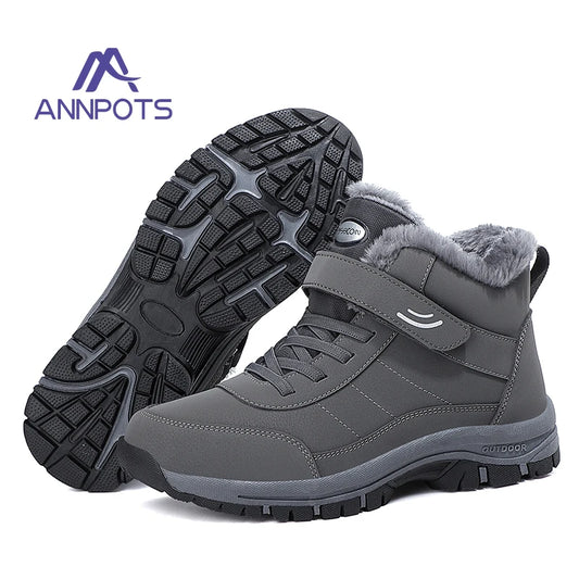 Men Winters Ankle Boots Women Waterproof Warm Snow Boots Non-slip Hiking Shoes Men Sneaker Comfortable Couple Shoes Male 2024