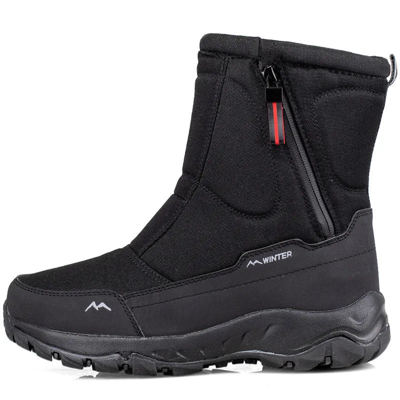 Large Size Winter Men's Boots Warm Plush Ankle Boots Sweat Wicking High-Top Warm Snow Boots Outdoor Sneakers Winter Men's Shoes