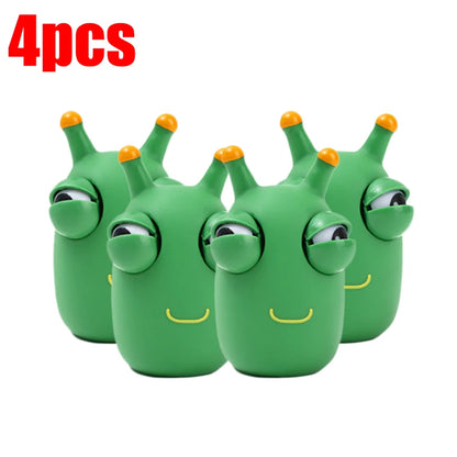 5/1Pcs Green Worm Squeeze Pinch Toy Novelty Eye Popping Squeeze Toys 3D Big Eyeball Bouncing Toy For Kids Adult Stress Relief