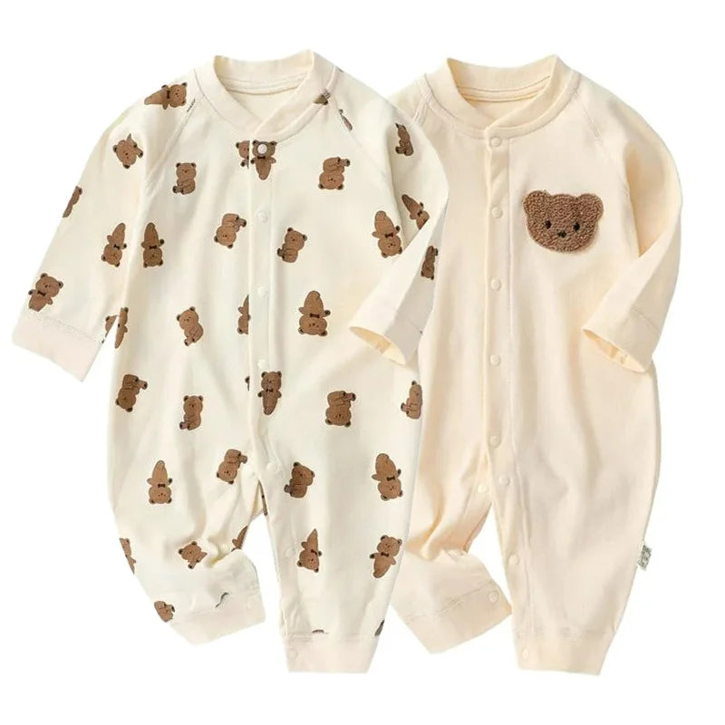 Autumn Baby Romper for Boys Girls Clothes Cartoon Bear Printed Jumpsuit Newborn One-Pieces Onesie Korean Toddler Infant Outfit