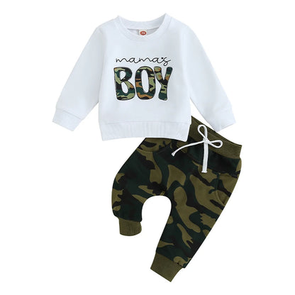 Toddler Boy Winter Outfits Warm Fleece Hoodie Jogger Pants Set Camouflage Letter Print Tracksuit Kids Clothing