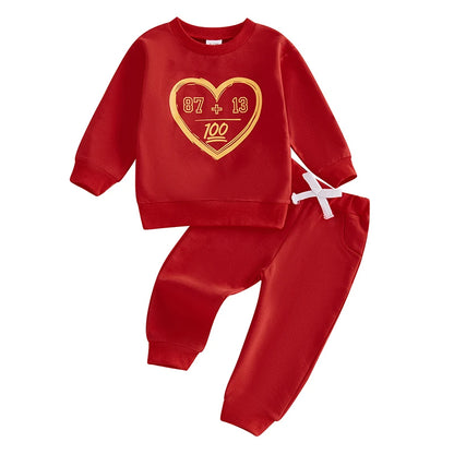 2024-10-07 Lioraitiin Toddler Boys Fall Outfits Letter Football Print Long Sleeve Sweatshirts and Long Pants 2Pcs Clothes Set