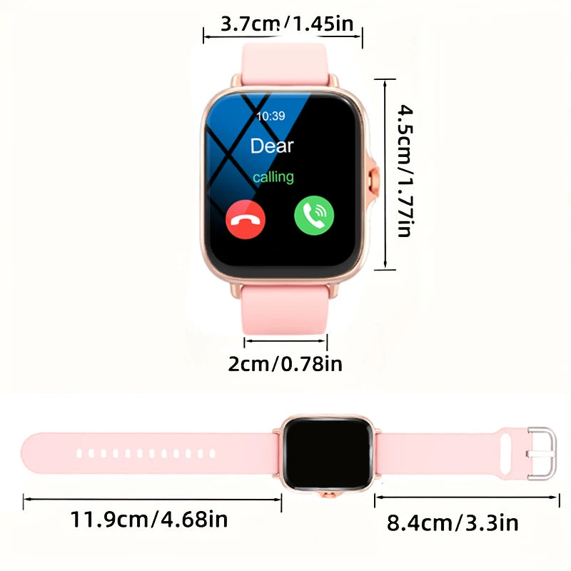 Smart watch with full touch screen, call, message reminder, music control and other functions, compatible with iPhone/android mo