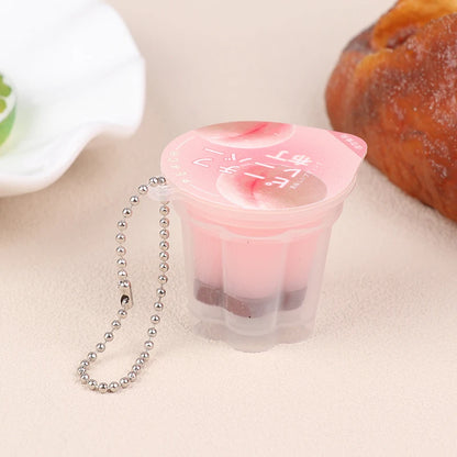 Novelty Pudding Pendant Food Play Reduce Pressure Keychain Fragrance Antistress Fidget Stress Relieving Backpack Decor Kids Toys