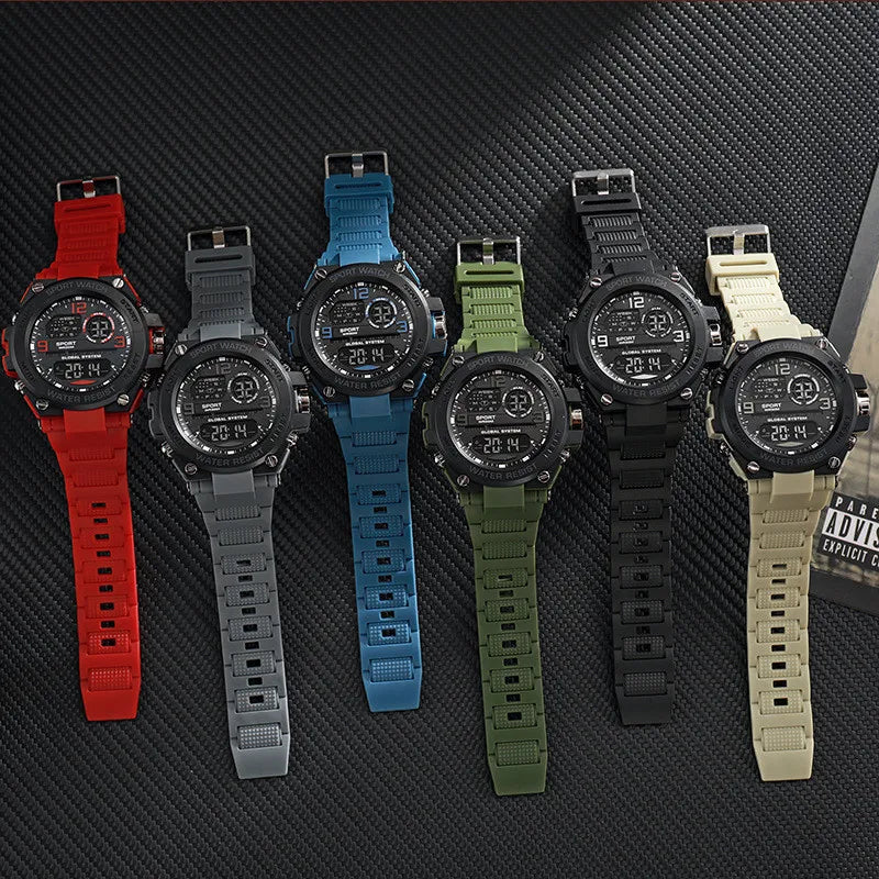 Men's Waterproof  Sports Watch Multifunction Electronic Watches Anti Drop and Shock-absorbing Wristwatches