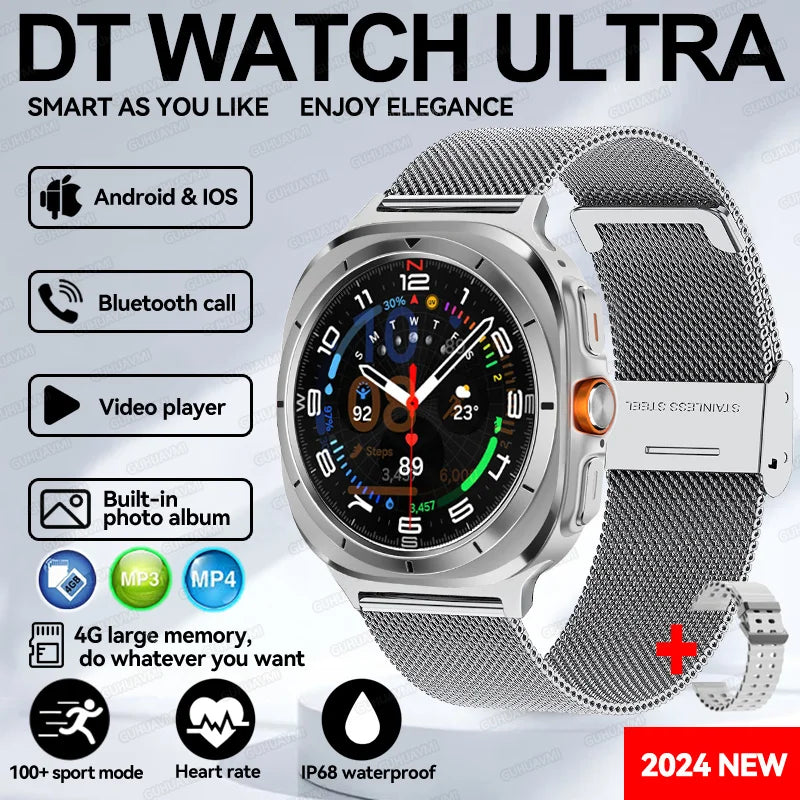 2025New Galaxy Watch 7 Ultra Smart Watch Men 32GB Memory GPS NFC AMOLED Screen Fitness Tracker Health Smartwatches For Samsung