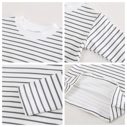 New Spring Children Clothing Boys Clothes Fashionable Stripe Pocket Outwear T-shirt Pants 3 PCS Outfits Baby Casual Kids Suits