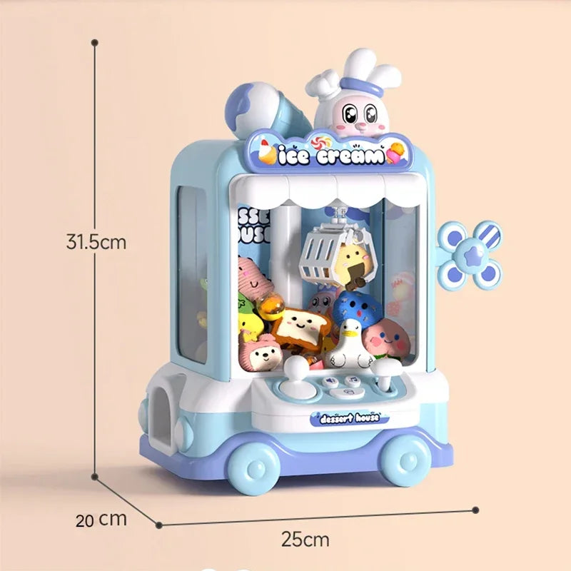 Rabbit Doll Machine Toy for Kids Mini Cartoon Claw Crane Machines with Light Music Children Toy Gifts Home Doll Grasping Machine