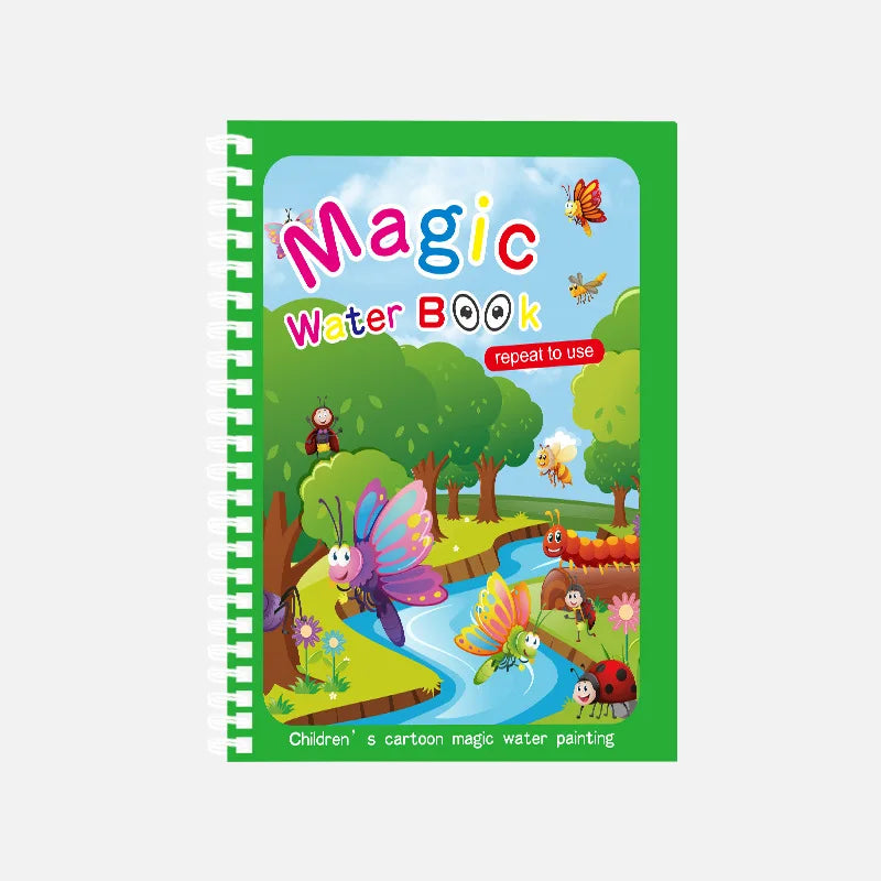 Magic Water Drawing Book Children's Montessori Reusable Coloring Book, Sensory Early Educational Learning Painting Toys for Kids