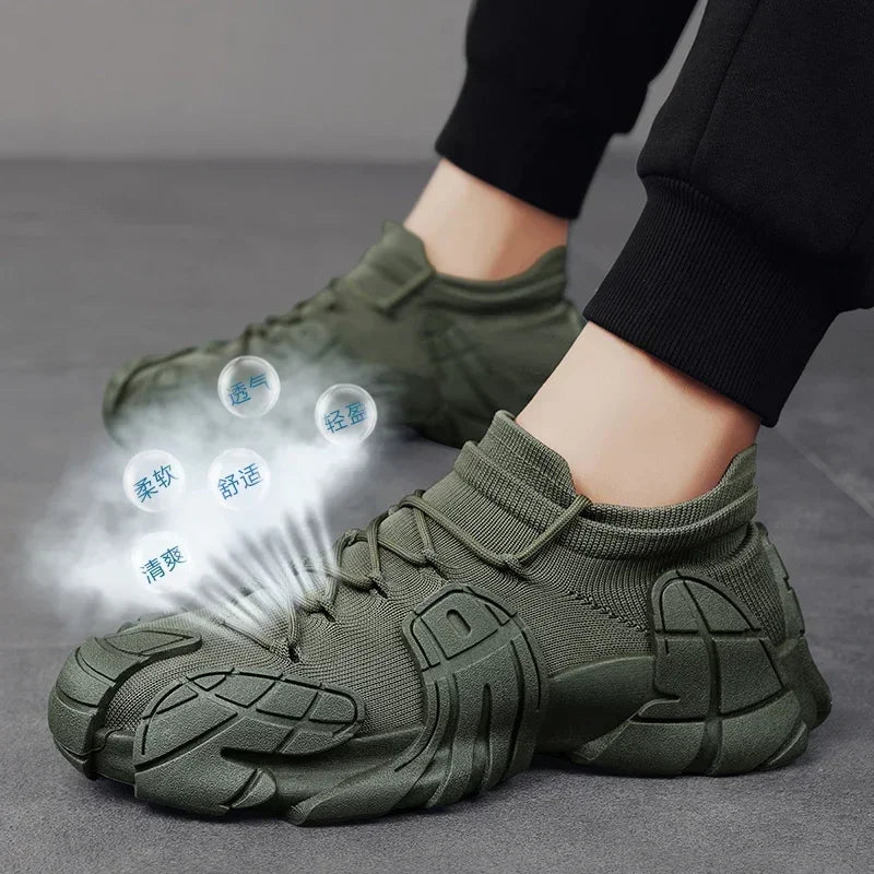 Men's Casual Sports Shoe Couple Mesh Ventilate Shoes Mecha Shoe Socks Shoes Thick Soled Leisure Sneakers Men Women Running Shoes