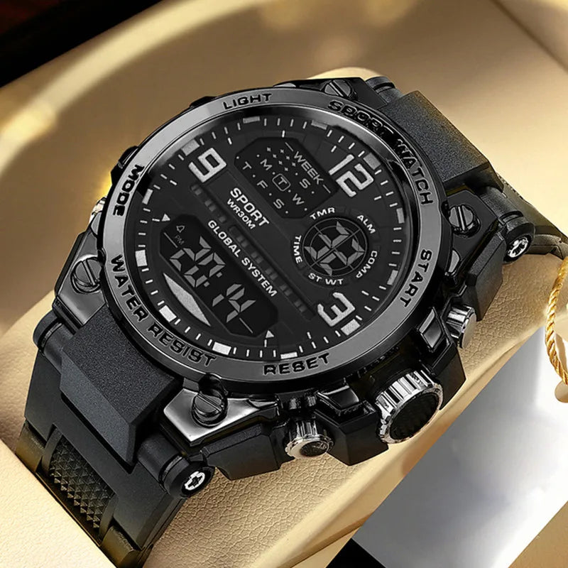 Men's Waterproof  Sports Watch Multifunction Electronic Watches Anti Drop and Shock-absorbing Wristwatches