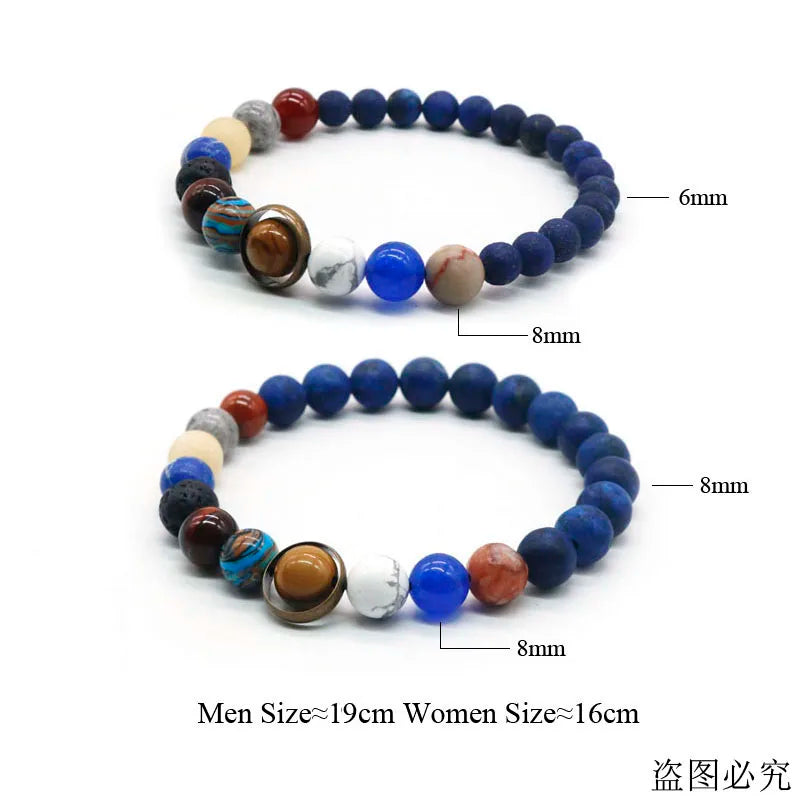 Universe Solar System Bracelet Women Natural Stone Eight Planets Bracelet Men Best Friends Gift For Him Gift For Her MY8