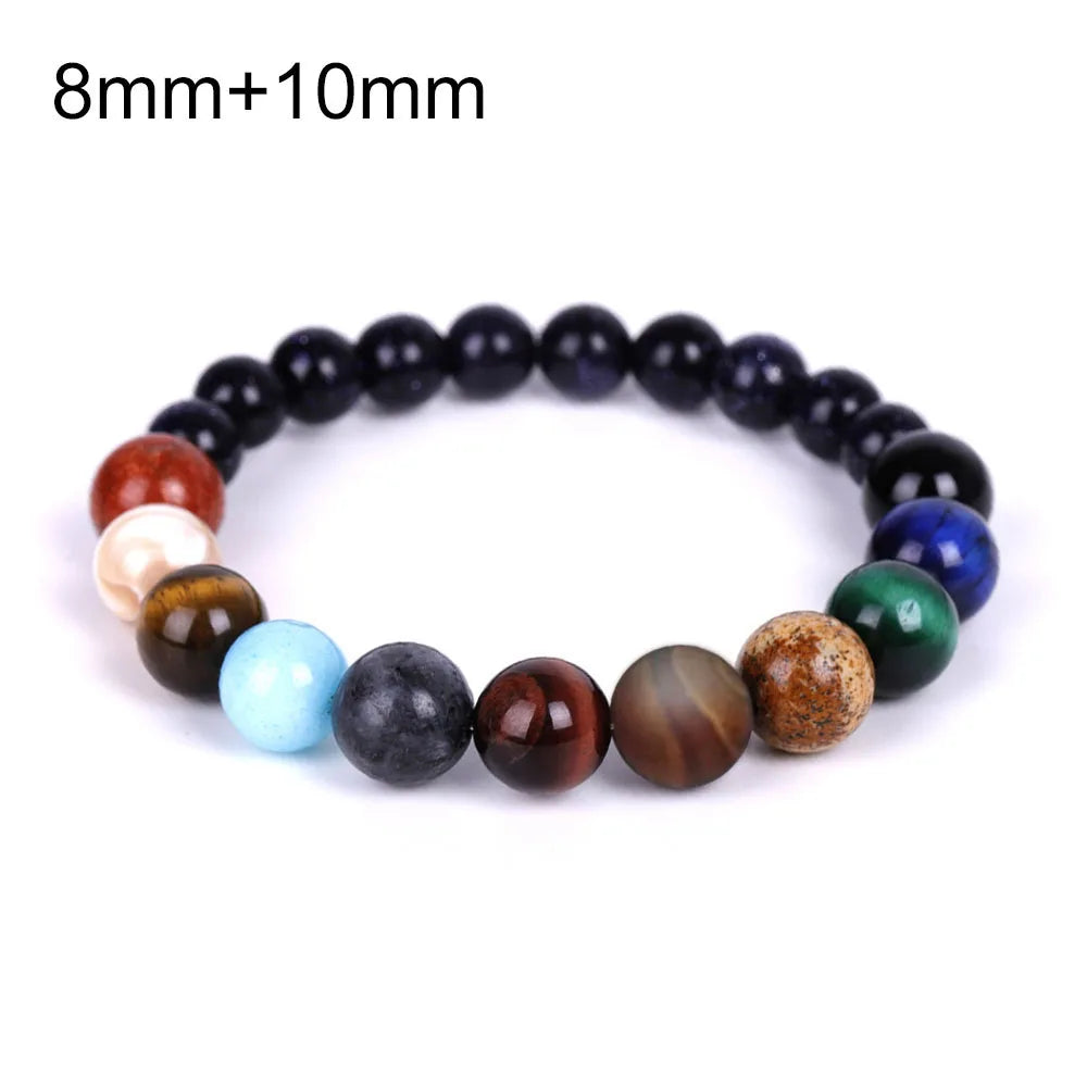 Universe Solar System Bracelet Women Natural Stone Eight Planets Bracelet Men Best Friends Gift For Him Gift For Her MY8