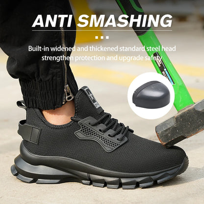 Soft-soled, comfortable, anti-smash, anti-puncture and breathable safety shoes