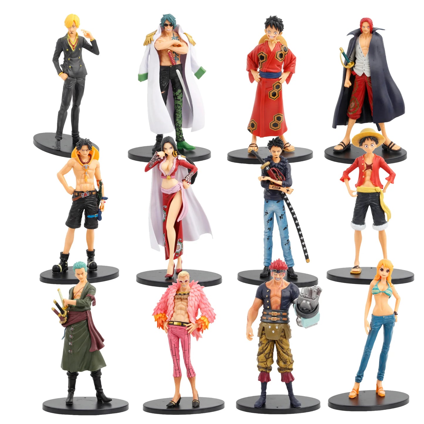 HIgh Quality Cheap Sale Anime One Piece Luffy Zoro Nami Sanji Franky Shanks Boa Kids Figures Pvc Model Toys 16-18cm